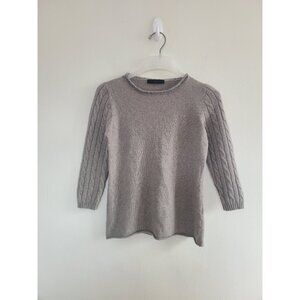 Fabiana Filippi Women’s Cashmere Crew Neck Sweater Gray 3/4 Sleeve size XS